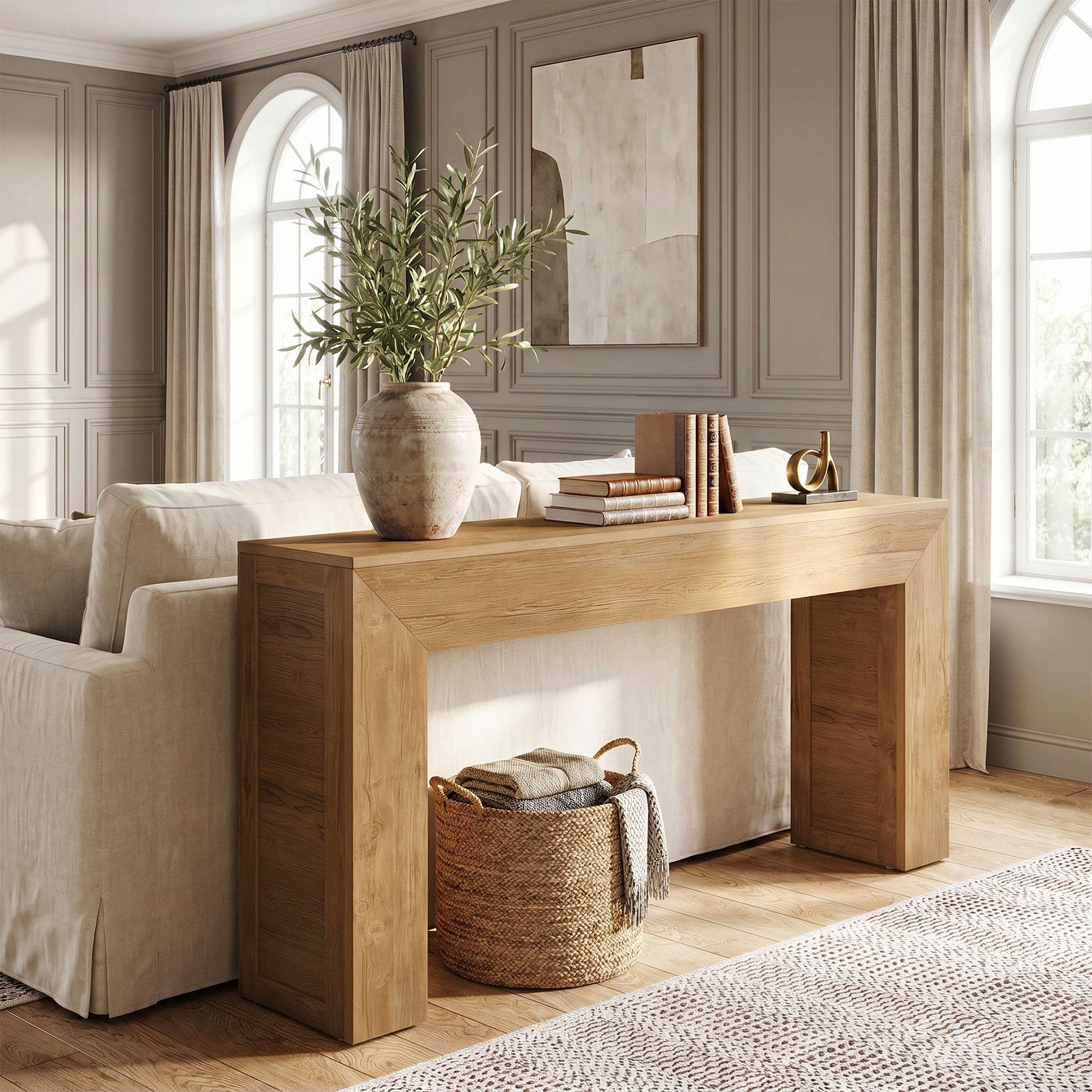 63" Console Table,Farmhouse Sofa Table Entry Table for Hallway