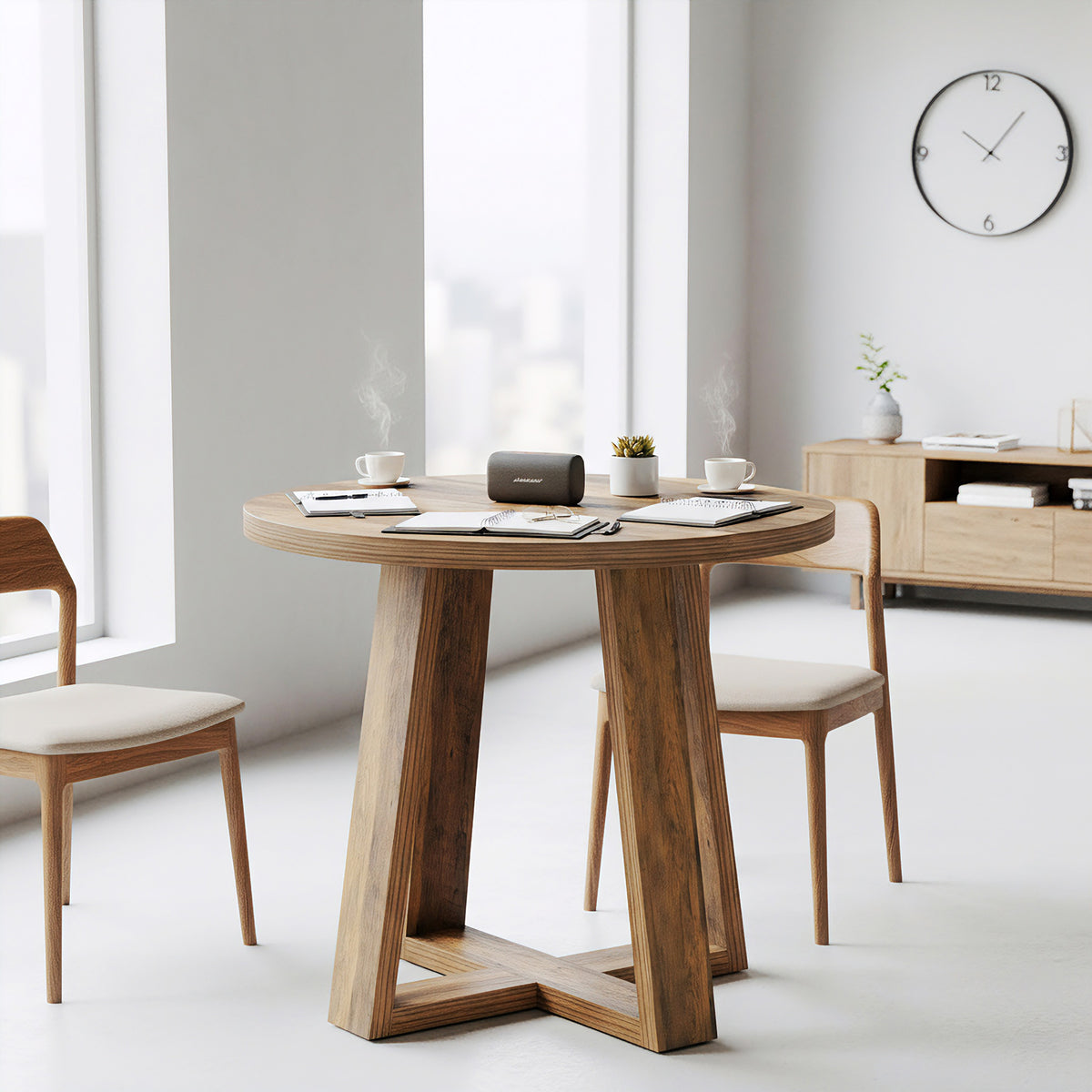 80cm Conference Table, Farmhouse Home Office Meeting Desk for 2-4