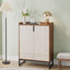 Tribesigns White 5-Tier Freestanding Wood Shoes Cabinet with Gold Metal Frame