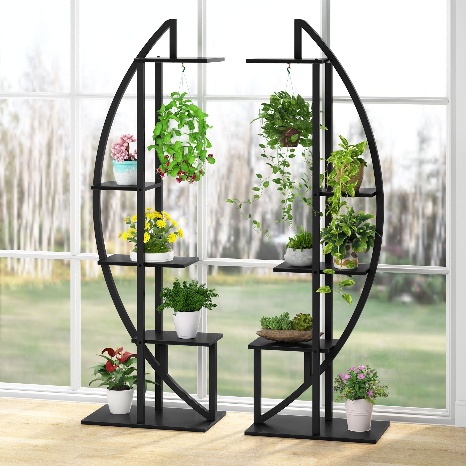 Plant Stand, 5-Tier Curved Flower Display Shelf Pack of 2 Tribesigns