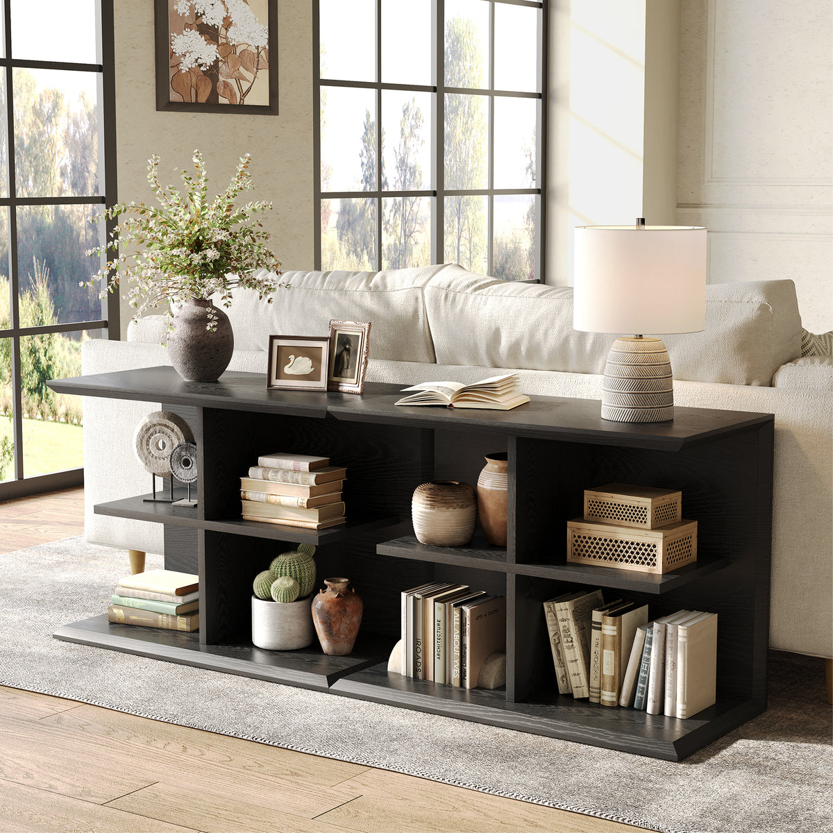 80cm industrial-style 3-tier side table with storage space – versatile side table for the living room and hallway