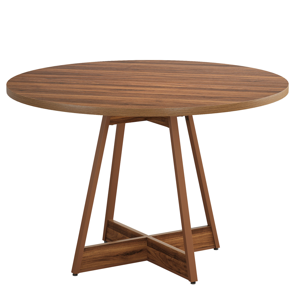 100cm Round Dining Table, Country Style Wooden Table for 2-4 People