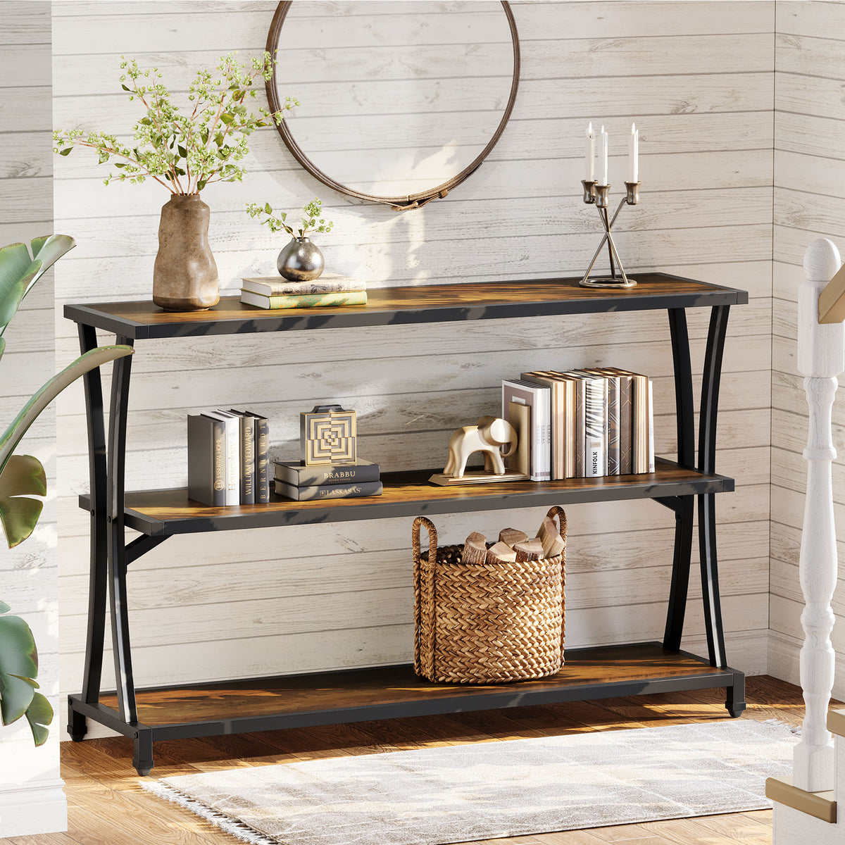 Tribesigns 3-shelf console table, narrow hall table for the living room
