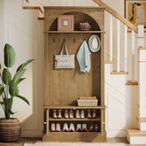 180cm Hall Tree, 4-in-1 Entryway Coat Rack with Shoe Bench & Storage Cabinet 3