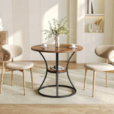 31.5" Dining Table, Round Kitchen Dinner Table with Sturdy Geometric Frame for 2 - 4 Tribesigns 3