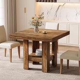 31.5" Dining Table, Square Kitchen Table with Shelf Storage for 4 Tribesigns 3