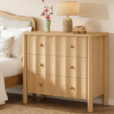 31.5" Nightstand, Modern Oversized Bedside Table with 3 Drawers Tribesigns 3