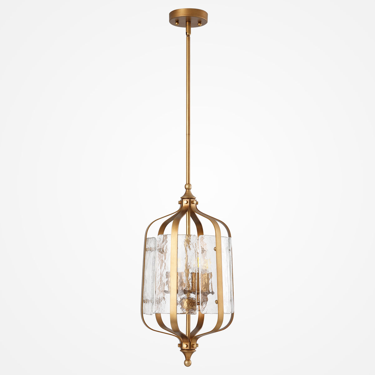 10.6" Gold Vintage Pendant Light, Lantern Chandelier