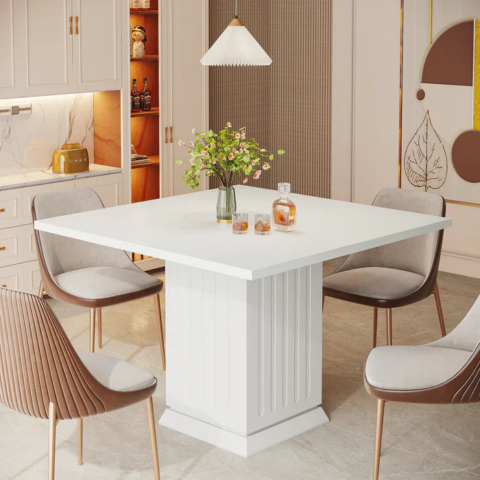 35" Dining Table, Modern Square Kitchen Table for 4