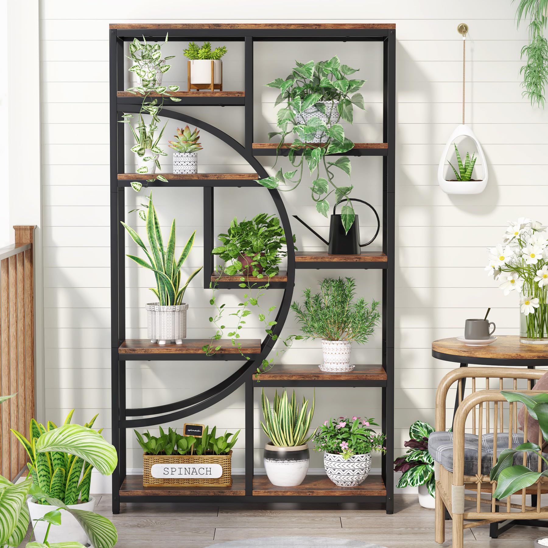 37.4" 5-Tier Industrial Bookshelf for Living Room, Bedroom, Home Office