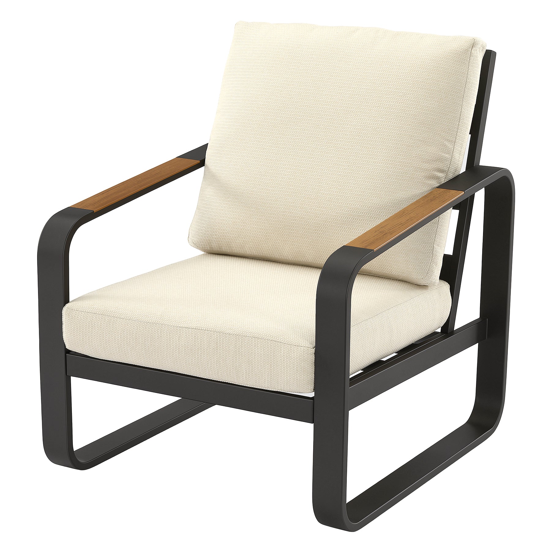 29.9" Wide Outdoor Patio Sofa, Modern Single Seat With Removable Cushions