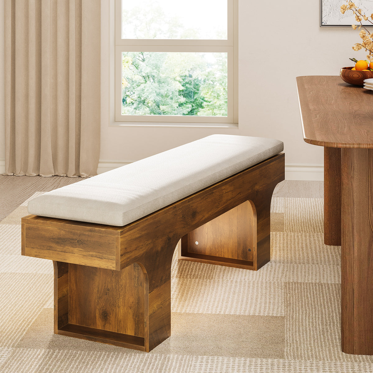Tribesigns Upholstered Bench with Cushion, 140cm, for the Hallway and Bedroom