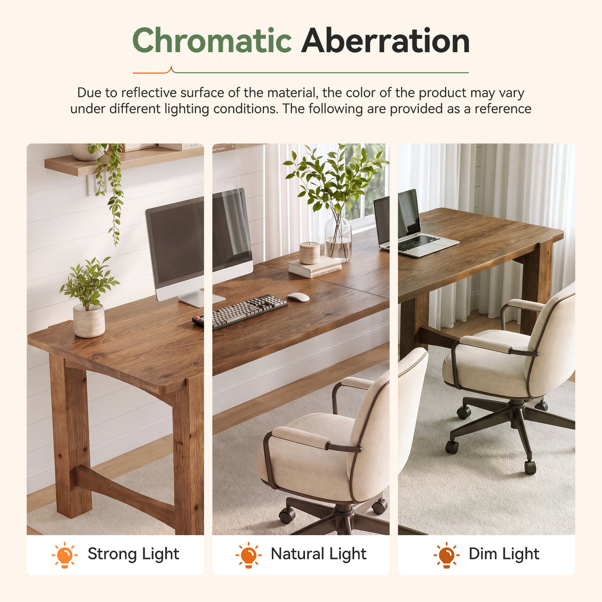 200cm 2-Person Computer Desk, Farmhouse Solid Wood with Thick Legs for Home Office