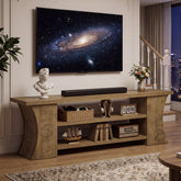 160cm TV Stand, 3-Tier Storage & Curved Legs for 75" TVs 3