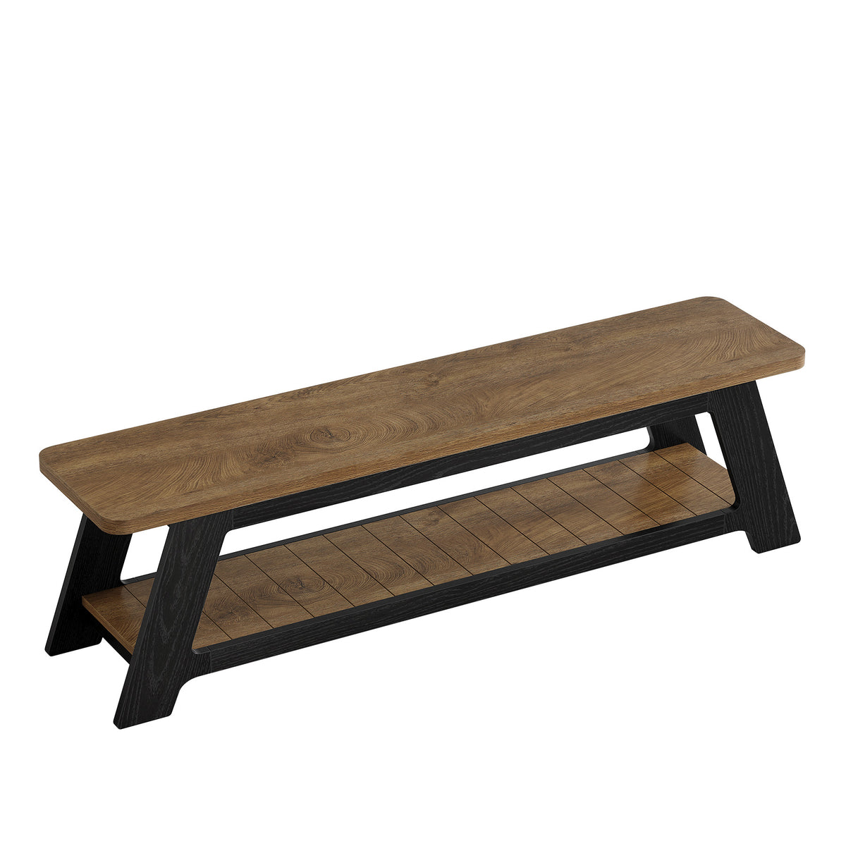 160cm TV Stand, Modern Farmhouse Media Console with Open Storage Shelf for 70" TVs