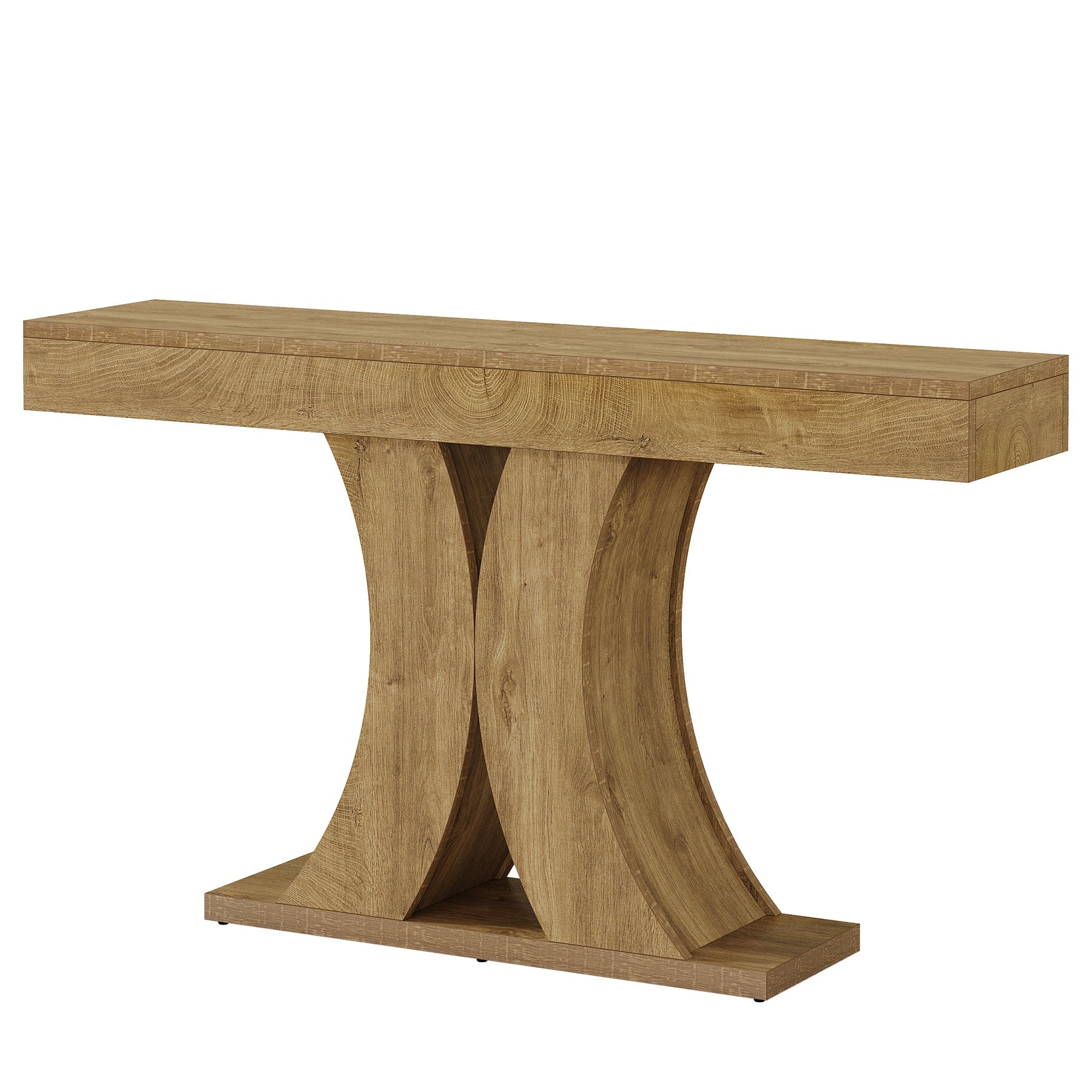150cm Narrow Farmhouse Console Table, Wooden Sofa Table with X-Frame Base for Entryway, Hallway, or Behind Couch