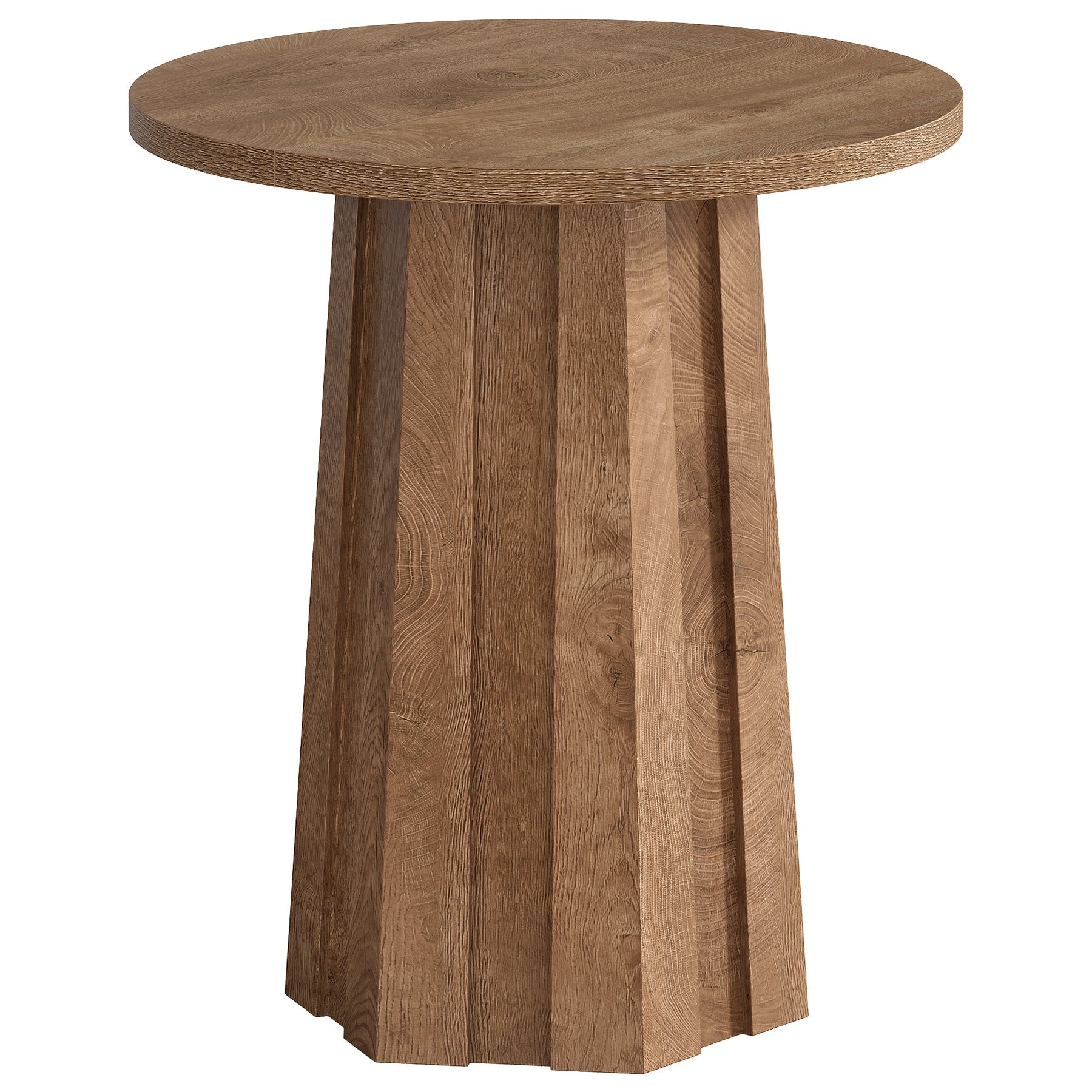 31.5" Round Bar Table, Bistro Pub Table with Fluted Pedestal Base for Small Spaces