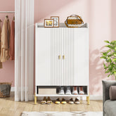 6-Tier Shoe Cabinet, Freestanding White Organizer with Doors for Entryway 3