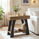 40cm Narrow Side Table, 2-Tier Slim End Table for Small Spaces Living Room 3