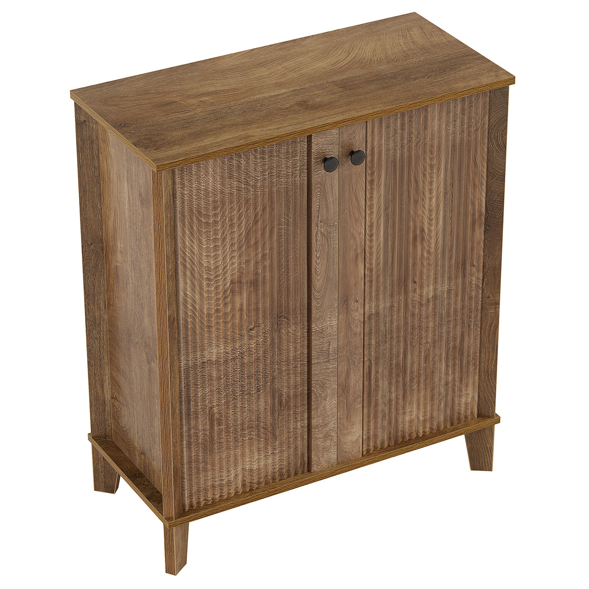 80cm Shoe Cabinet, 5-Tier Rustic Storage Organiser with Adjustable Shelves for Hallway Entryway