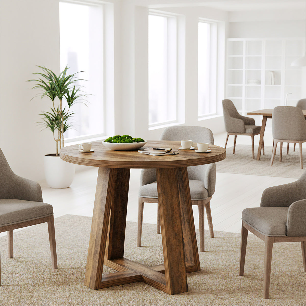 80cm Conference Table, Farmhouse Home Office Meeting Desk for 2-4