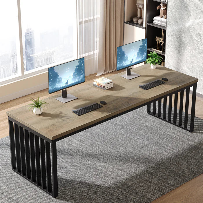 71" Home Office Computer Desk - Heavy Duty Metal Frame Workstation