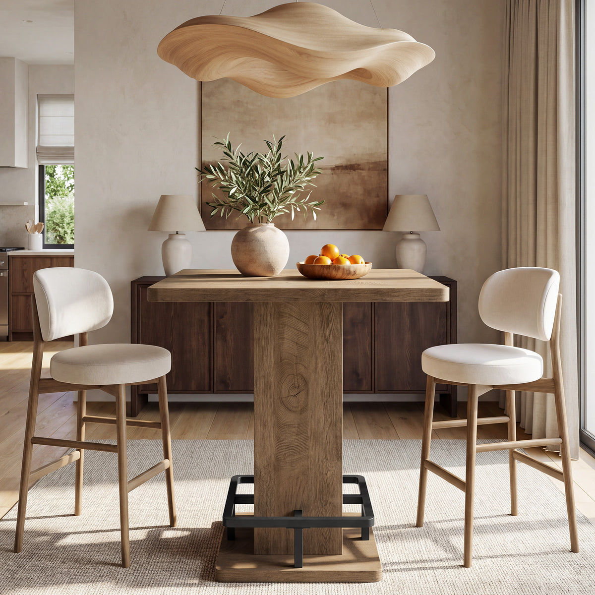 81cm Square Counter Height Dining Table, Small Space Kitchen Table
