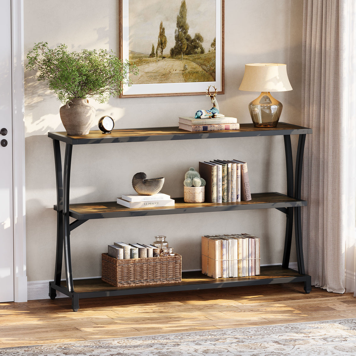 Tribesigns 3-shelf console table, narrow hall table for the living room