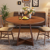 100cm Round Dining Table, Country Style Wooden Table for 2-4 People 3