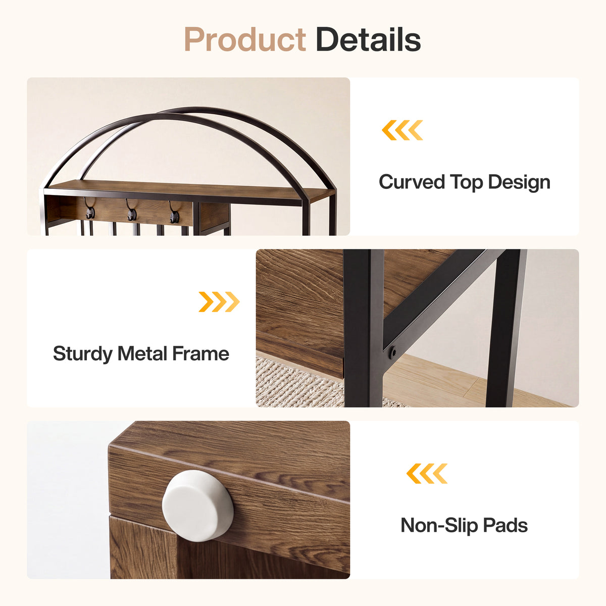 181cm Wall Room Divider, Freestanding Metal Frame MDF Shelves for Living Room
