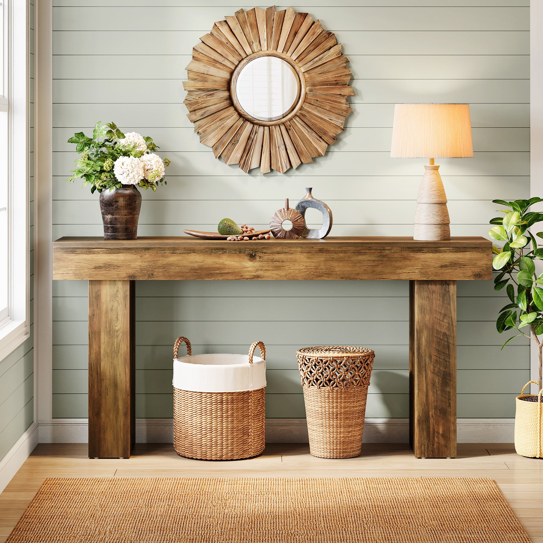 63" Narrow Console Table, Modern Sofa Table for Entryway Living Room