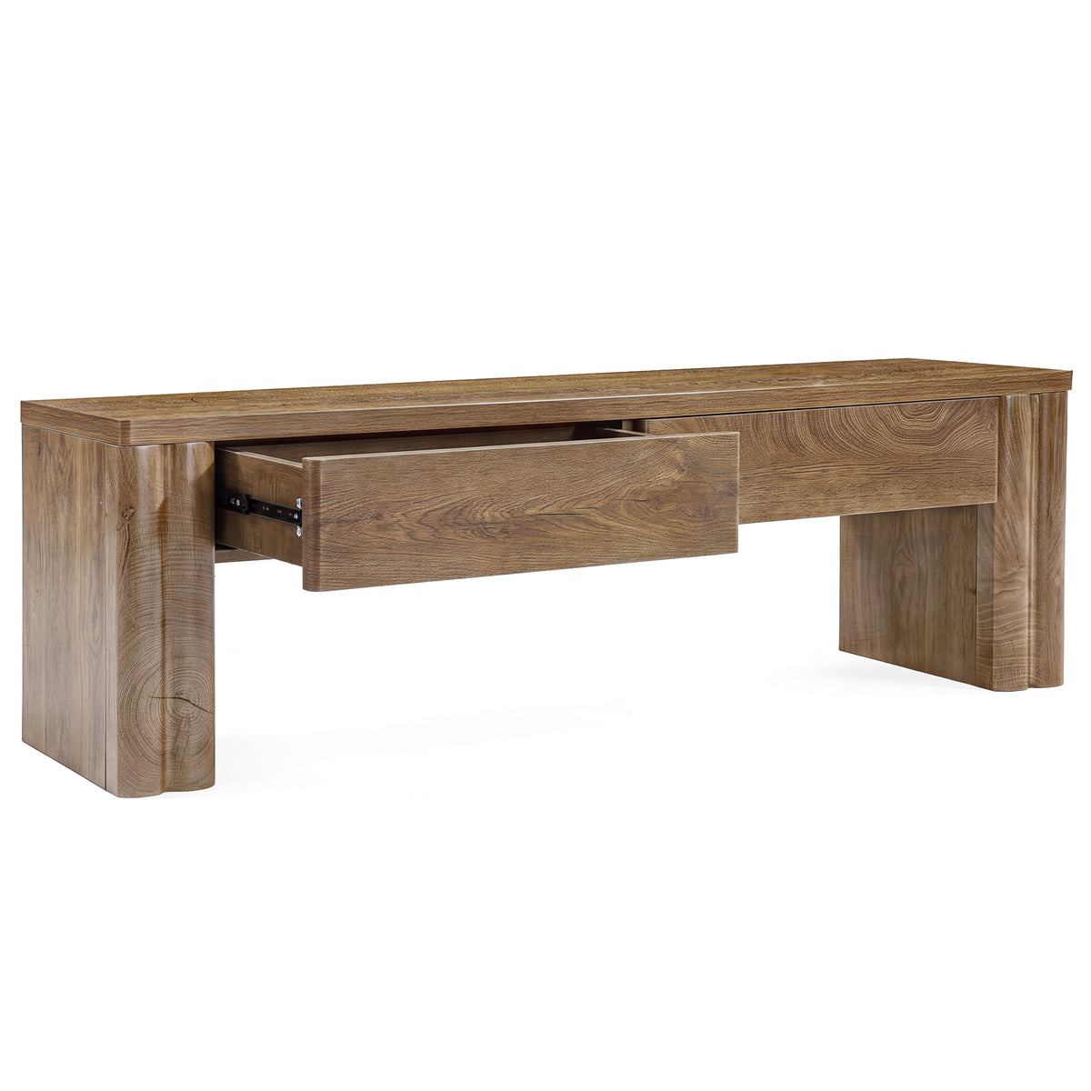 140cm Entryway Bench, 2-Drawer Modern End of Bed Bench with Thick Legs