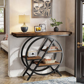 39.4" 4-Tier Console Table, Entryway Table with Geometric Metal Frame 3