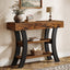 41" Console Table, Sofa Entryway Table with Storage Shelves Tribesigns#Color_Dark Brown + Black