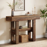 41.3" Console Table, 2 - Tier Narrow Sofa Entryway Table with Storage Tribesigns 3