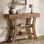 41" Console Table, Sofa Entryway Table with Storage Shelves#Color_Oak Brown