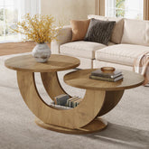 45" Modern Coffee Table, 2-Tier Accent Center Cocktail Table with U-Shaped Frame 3