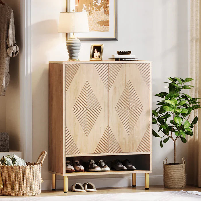45" 6-Tier Shoe Cabinet with Adjustable Shelves, Modern Entryway Storage