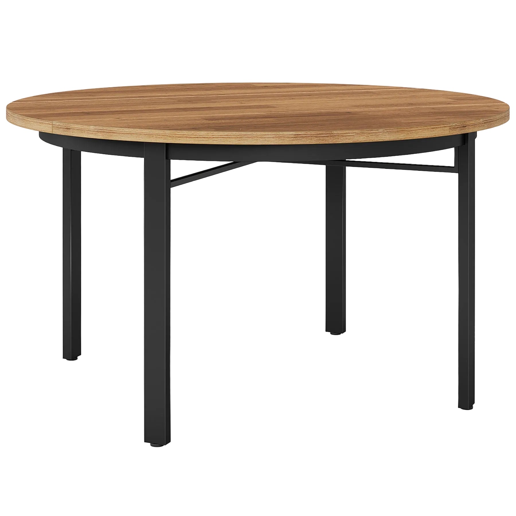 46" Round Dining Table, Farmhouse Kitchen Table Dinner Table for 4-6 People