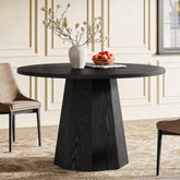 46.4" Dining Table, Round Kitchen Dinner Table with Sturdy Base Tribesigns 3