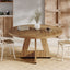 47" Round Dining Table, Farmhouse Wood Kitchen Table for 4-6 with Cross Base