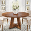 47" Round Dining Table, Farmhouse Wood Kitchen Table for 4-6 with Cross Base