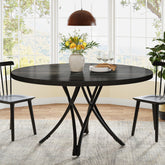 47" Dining Table, Wood Circle Kitchen Table for 4 Tribesigns 3
