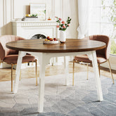 47-inch Dining Table, Round Farmhouse Kitchen Table for 4-6 Tribesigns 3