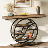 47" Industrial Console Table, 6-Tier Entryway Shelf, Metal Frame 3