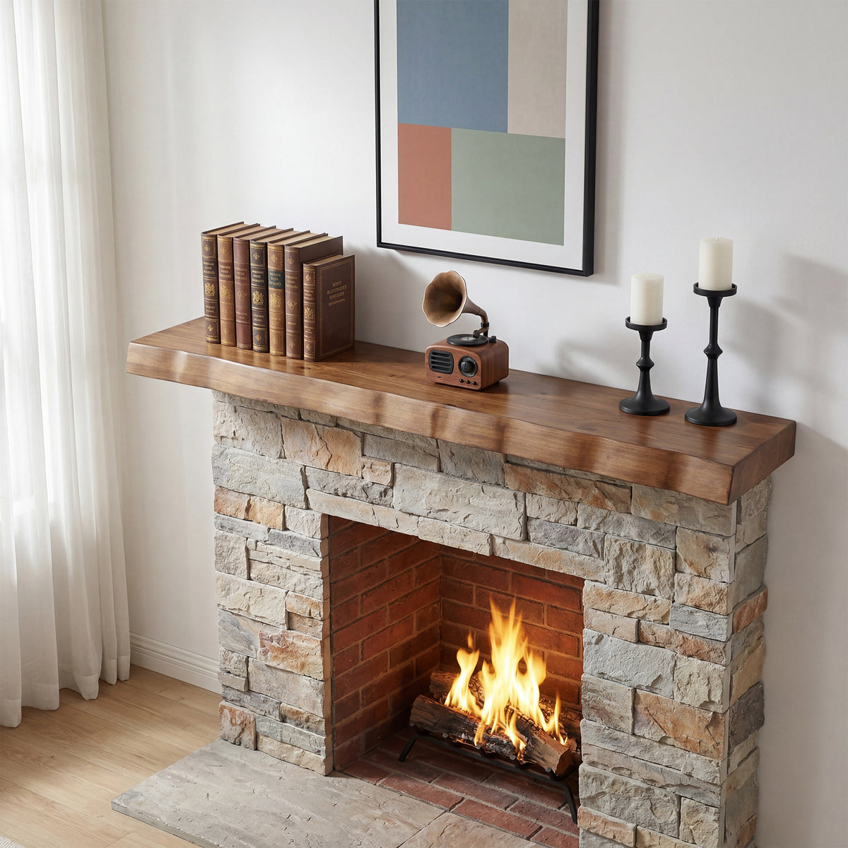 160cm Floating TV Stand, Solid Wood Wall-Mounted Media Console with Storage for 65-inch TVs
