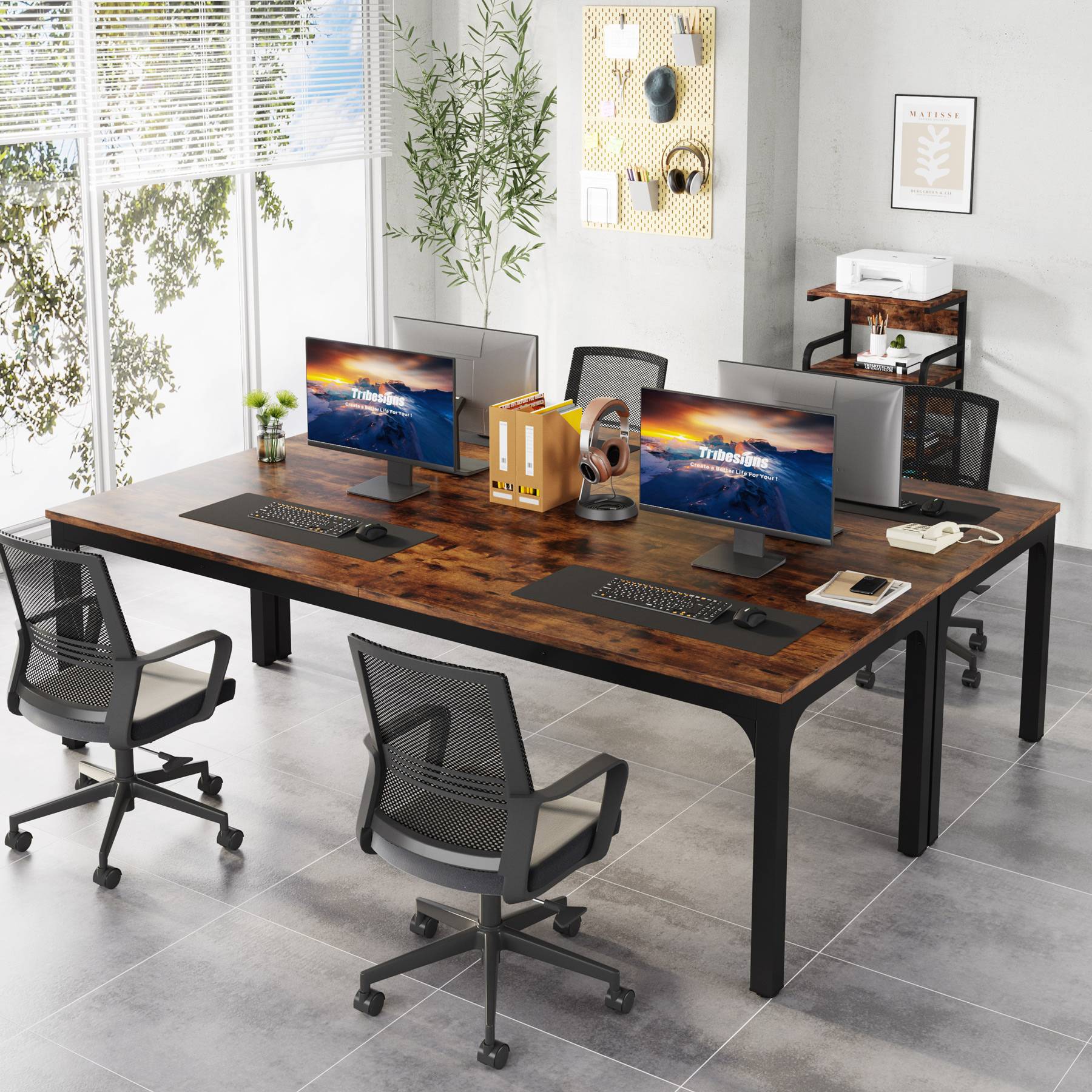 78.7" Rectangle Executive Desk,  Computer Desk 6FT Conference Table