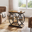 23.6" Rustic 4-Shelf End Table - Narrow Storage Side Table for Bedroom & Living Room