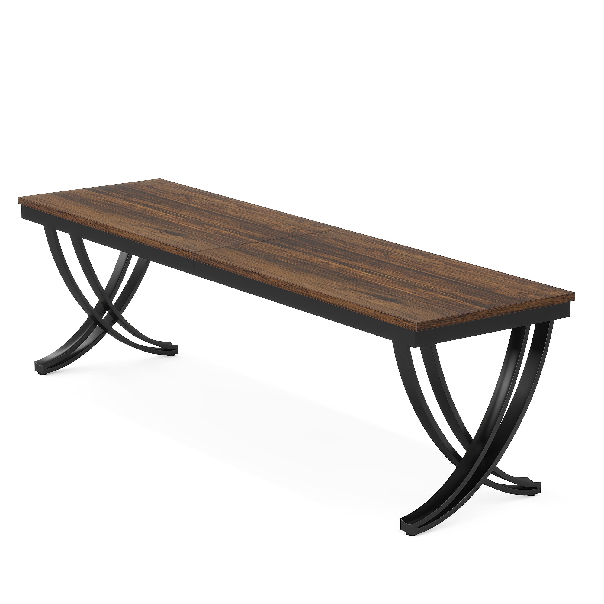 78" Rectangular Dining Table for 6-8, Large Wood Farmhouse Table with Metal Legs