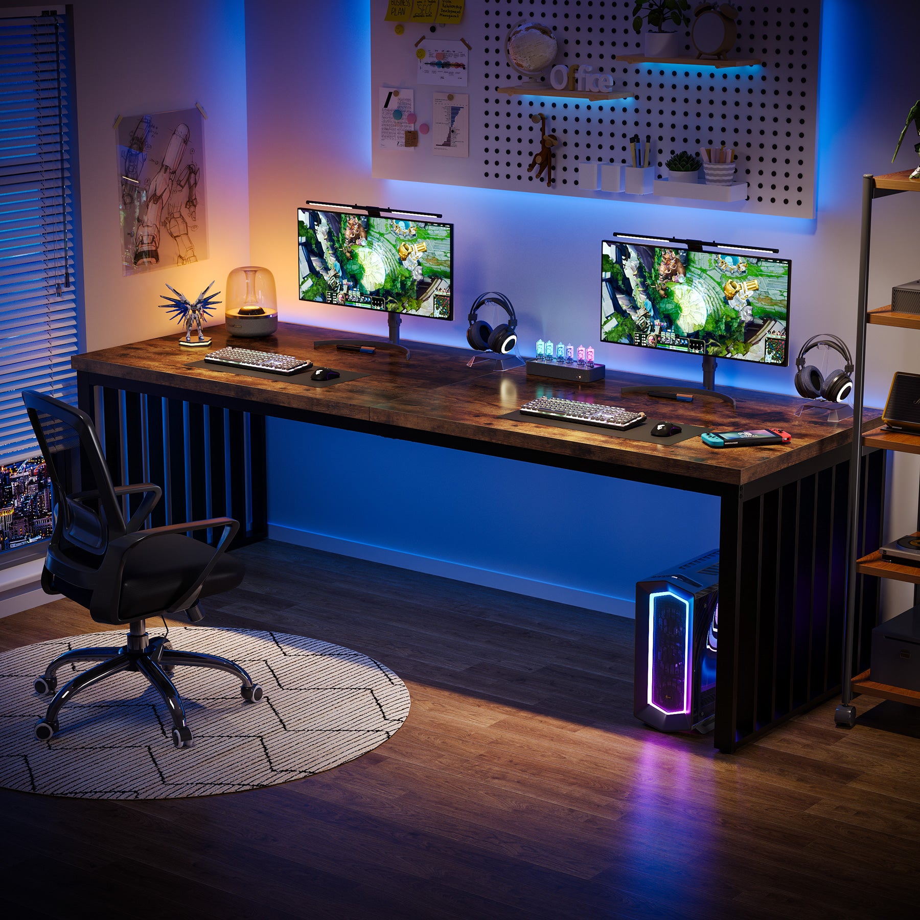 71" Home Office Computer Desk - Heavy Duty Metal Frame Workstation